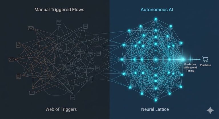 A technical comparison of legacy automated flows versus autonomous individualisation in a high-SKU ecommerce environment.